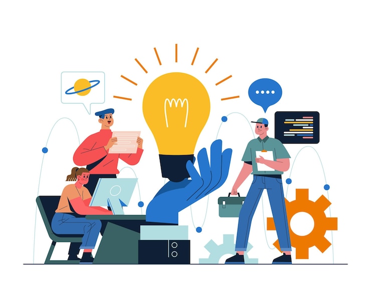 Vector Gratis ilustrasi ide inovatif yang digambar tangan