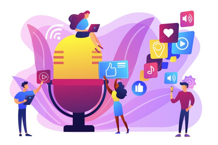 Vector Gratis ilustrasi iklan radio