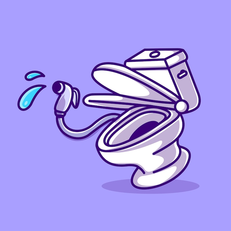 Vector Gratis ilustrasi ikon vektor kartun percikan air dari toilet konsep ikon objek kamar mandi terisolasi