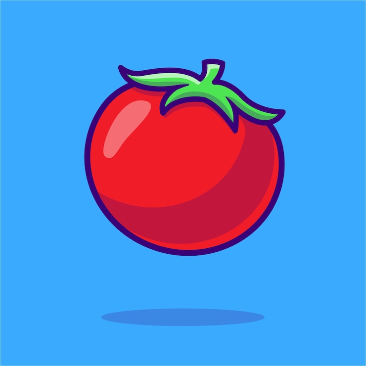 Vector Gratis ilustrasi ikon vektor kartun sayur tomat konsep ikon alam makanan terisolasi vektor premium