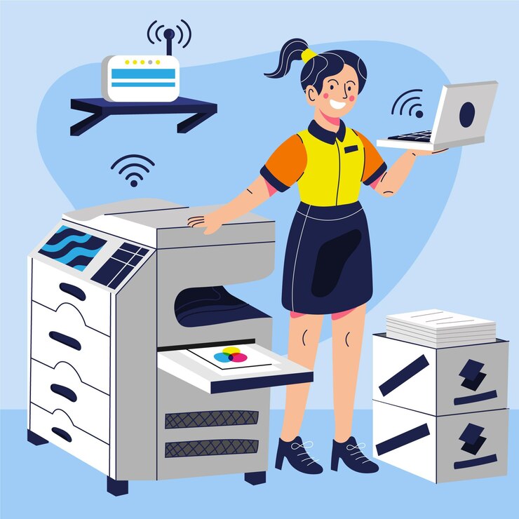 Vector Gratis ilustrasi industri percetakan