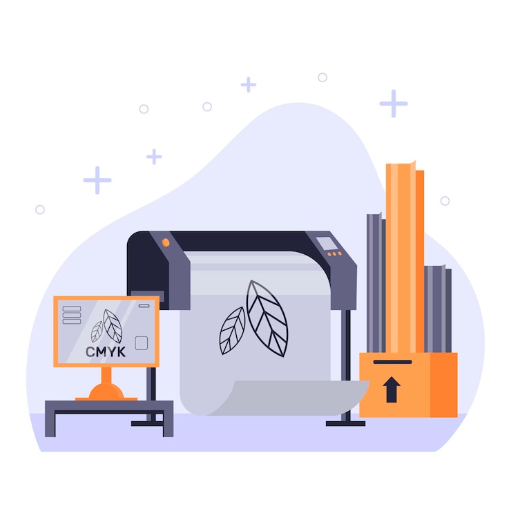 Vector Gratis ilustrasi industri percetakan