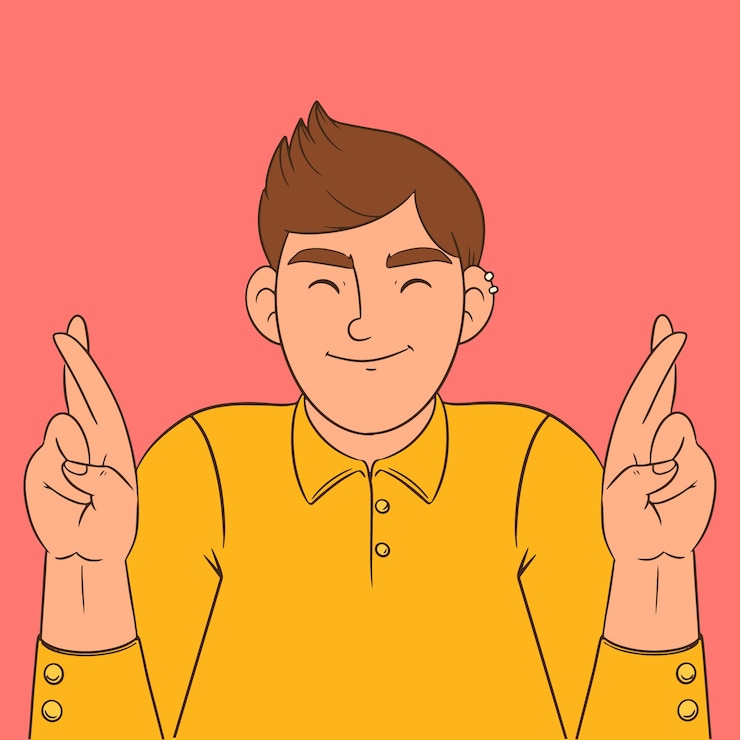 Vector Gratis ilustrasi jari disilangkan yang digambar tangan