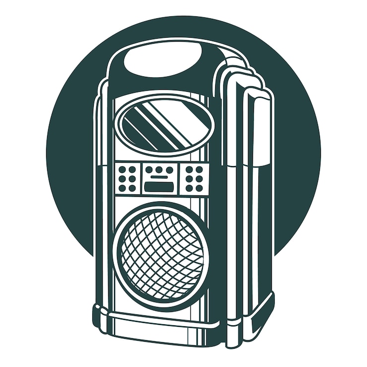 Vector Gratis ilustrasi jukebox digambar tangan