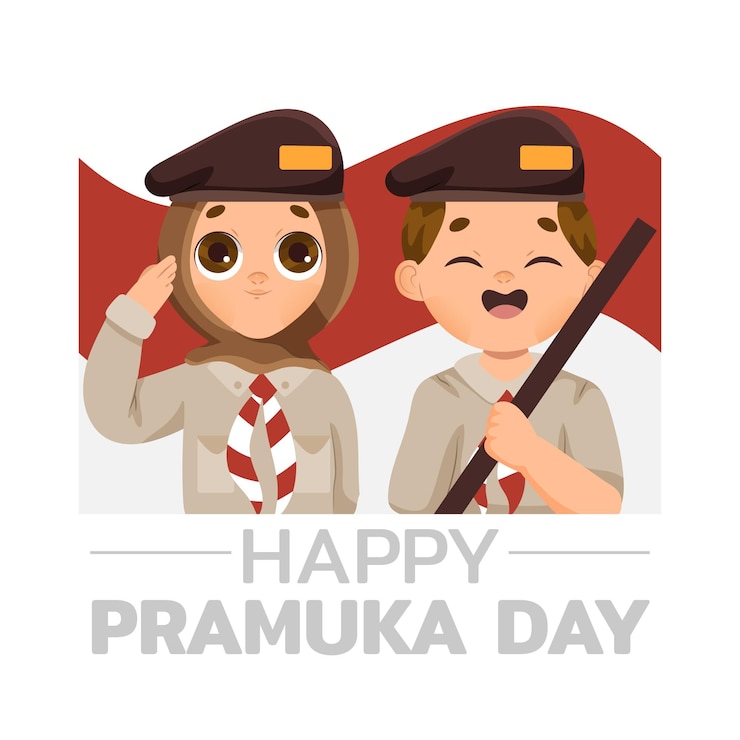 Vector Gratis ilustrasi kartun hari pramuka