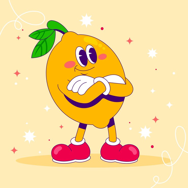 Vector Gratis ilustrasi kartun jeruk nipis yang digambar tangan
