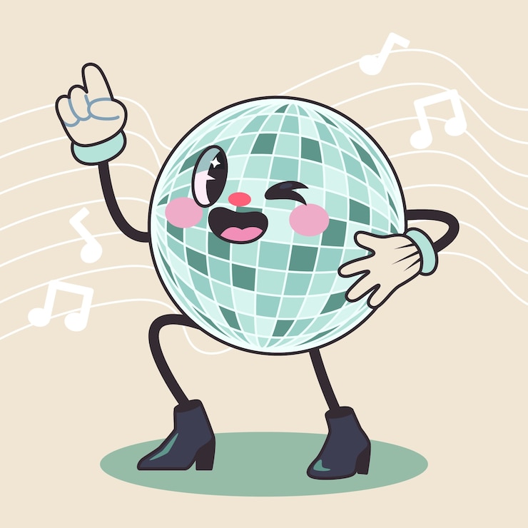 Vector Gratis ilustrasi kartun karakter musik retro digambar tangan