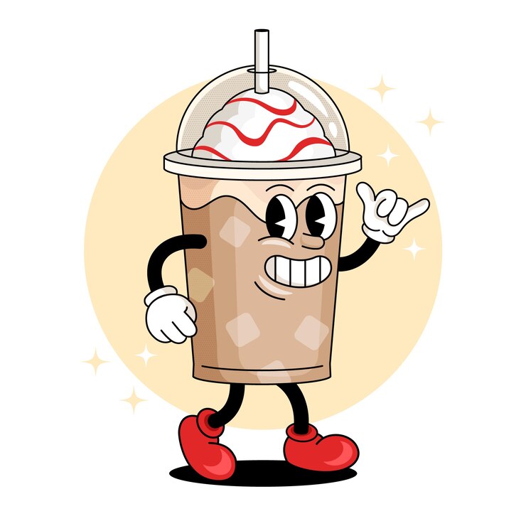 Vector Gratis ilustrasi kartun kopi digambar tangan