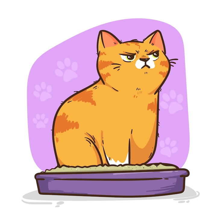 Vector Gratis ilustrasi kartun kucing gemuk digambar tangan