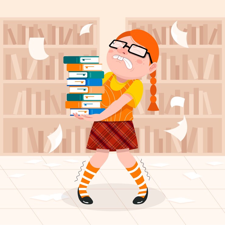 Vector Gratis ilustrasi kartun kutu buku digambar tangan