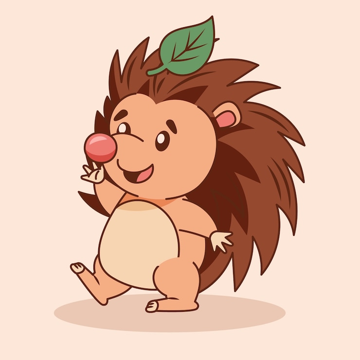 Vector Gratis ilustrasi kartun landak digambar tangan