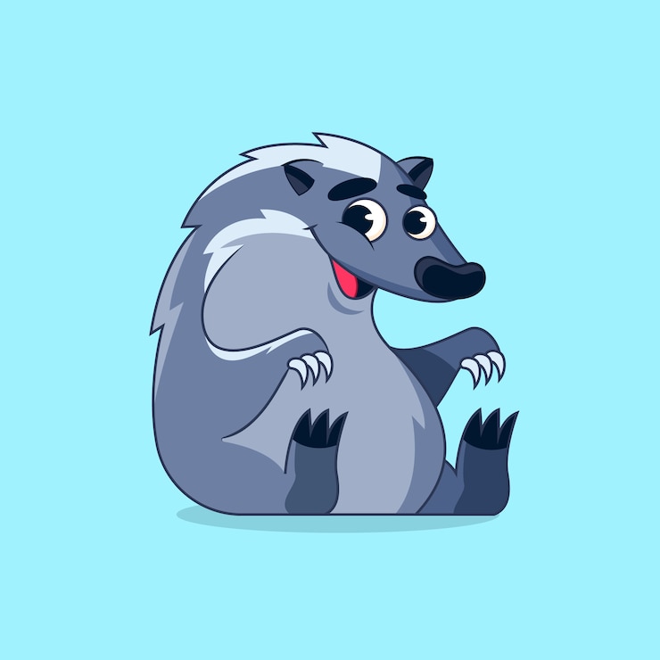 Vector Gratis ilustrasi kartun luak digambar tangan
