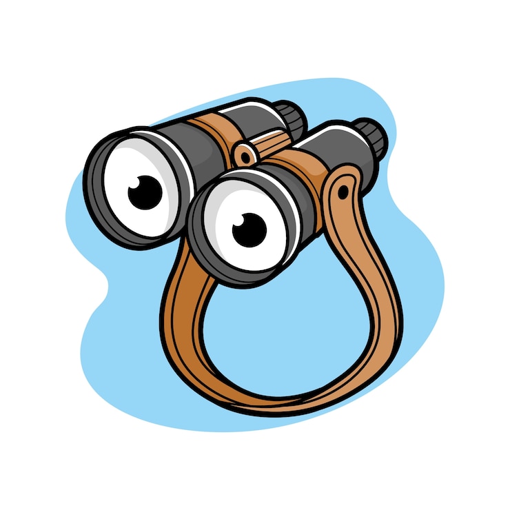 Vector Gratis ilustrasi kartun teropong yang digambar tangan