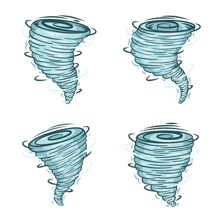 Vector Gratis ilustrasi kartun tornado digambar tangan