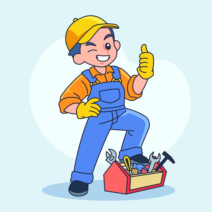 Vector Gratis ilustrasi kartun tukang digambar tangan