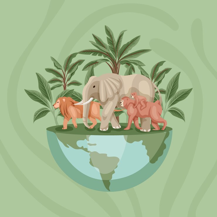 Vector Gratis ilustrasi keanekaragaman hayati digambar tangan