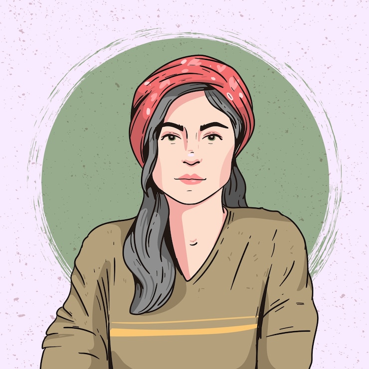 Vector Gratis ilustrasi kecantikan etnis digambar tangan