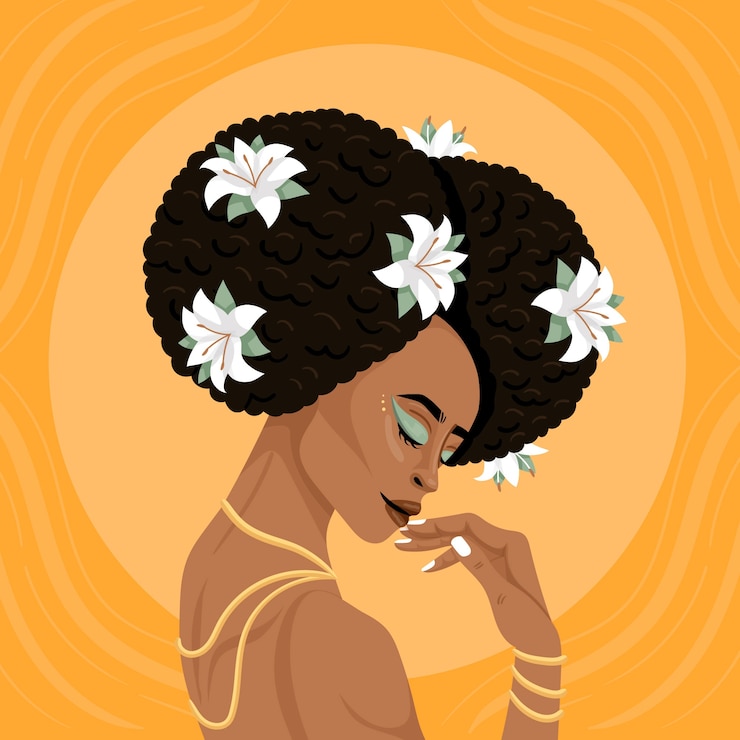 Vector Gratis ilustrasi kecantikan etnis digambar tangan