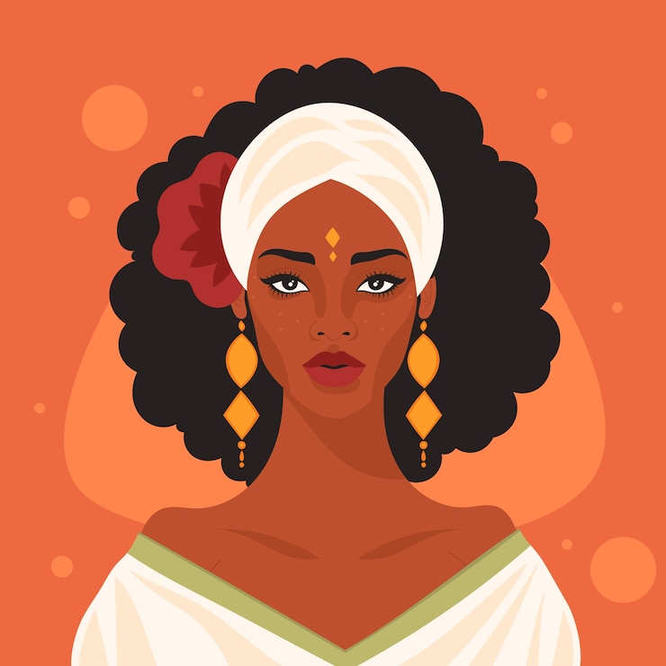 Vector Gratis ilustrasi kecantikan etnis digambar tangan