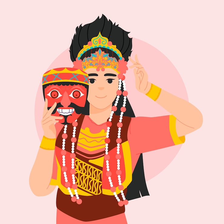 Vector Gratis ilustrasi kecantikan etnis digambar tangan