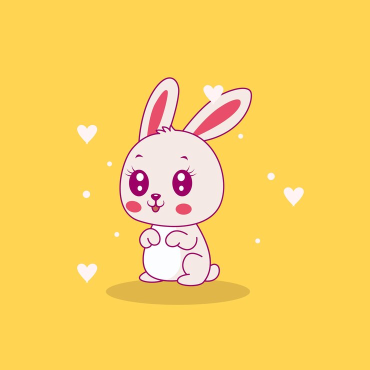 Ilustrasi kelinci bahagia yang lucu