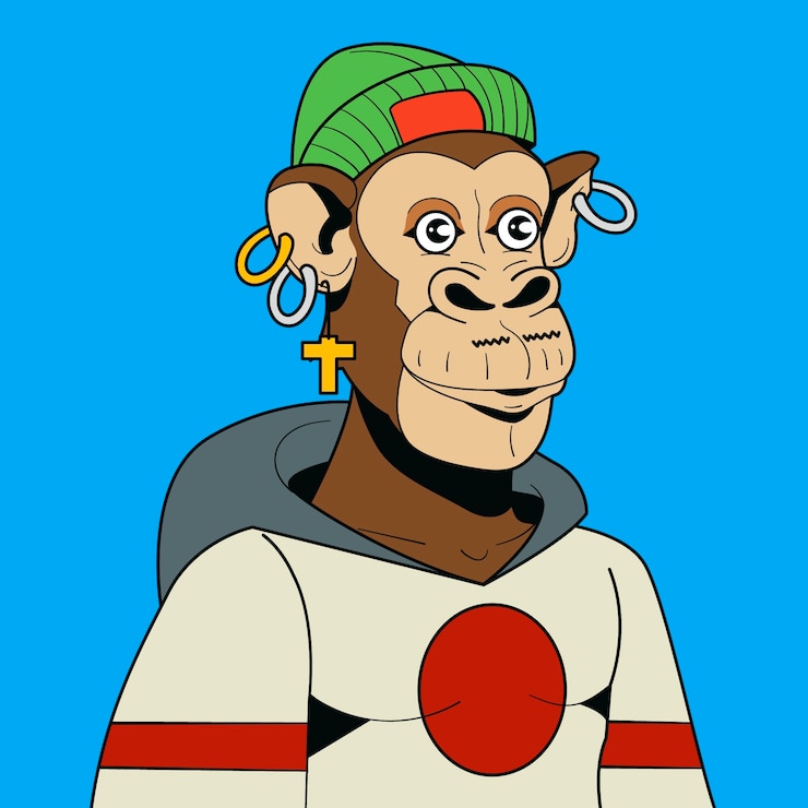 Vector Gratis ilustrasi kera gaya nft digambar tangan