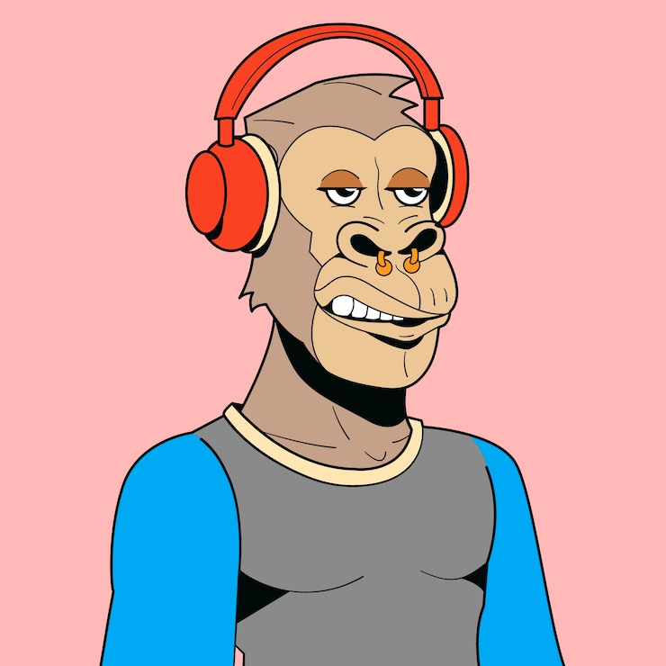 Vector Gratis ilustrasi kera gaya nft digambar tangan