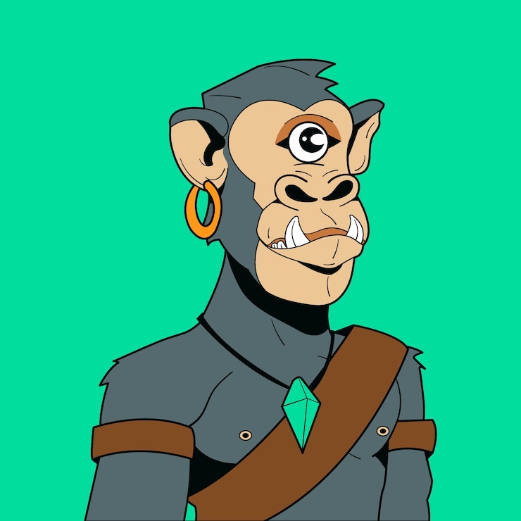 Vector Gratis ilustrasi kera gaya nft digambar tangan
