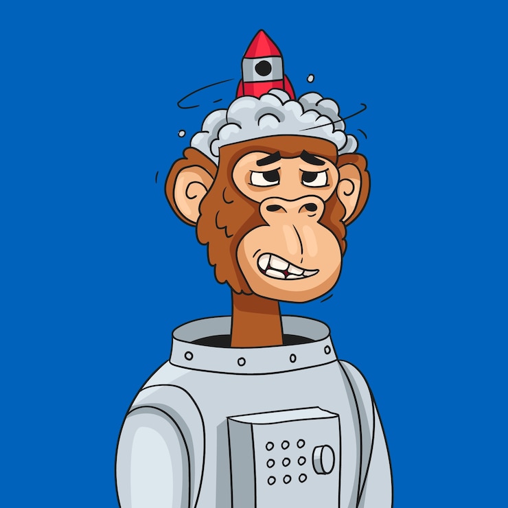 Vector Gratis ilustrasi kera gaya nft digambar tangan