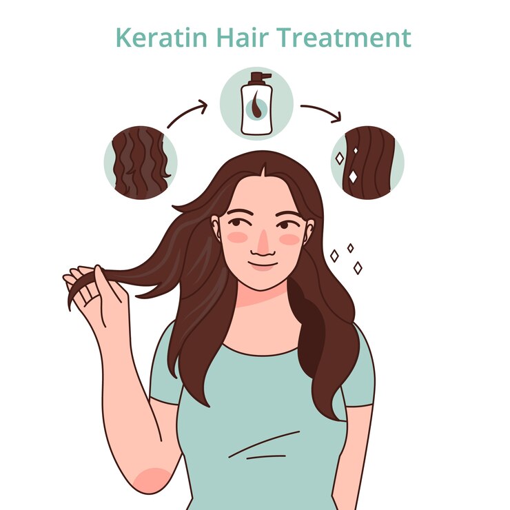 Vector Gratis ilustrasi keratin rambut digambar tangan