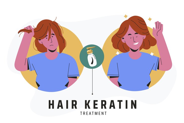 Vector Gratis ilustrasi keratin rambut digambar tangan