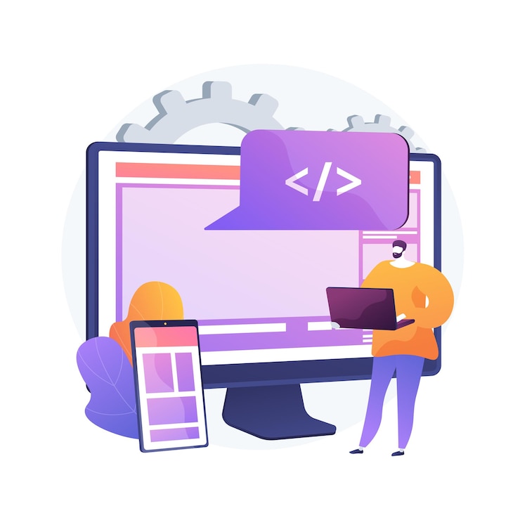 Vector Gratis ilustrasi konsep abstrak pengembangan microsite
