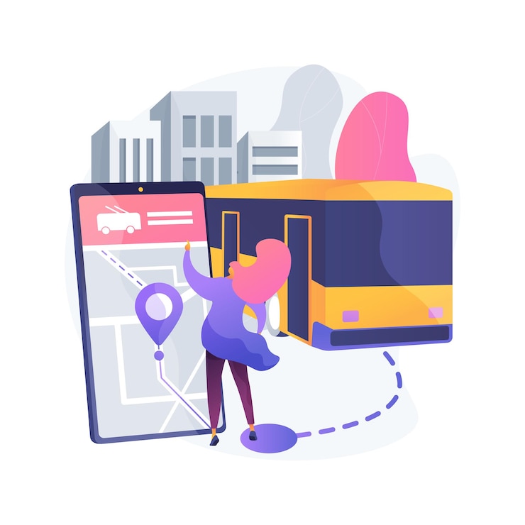 Vector Gratis ilustrasi konsep abstrak transportasi umum otonom