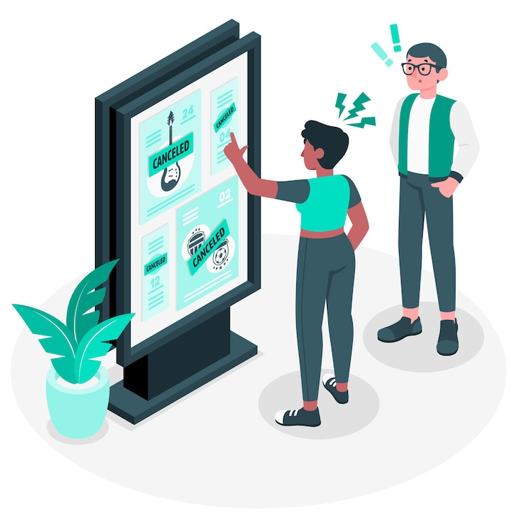Vector Gratis ilustrasi konsep acara yang dibatalkan