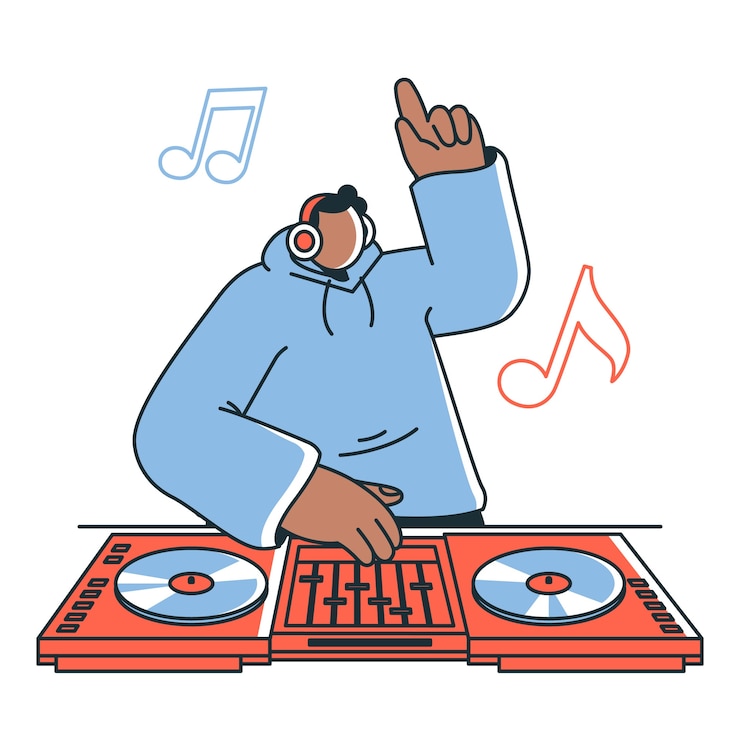Vector Gratis ilustrasi konsep anak laki-laki dj