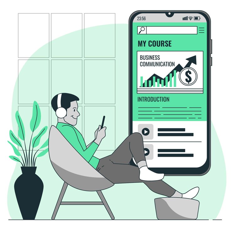 Vector Gratis ilustrasi konsep aplikasi kursus