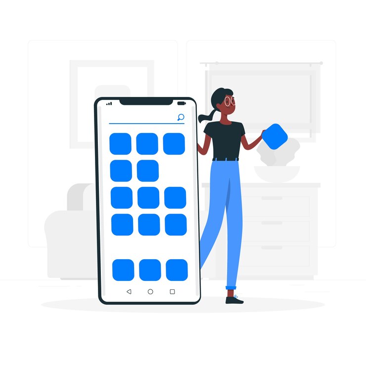 Vector Gratis ilustrasi konsep aplikasi seluler