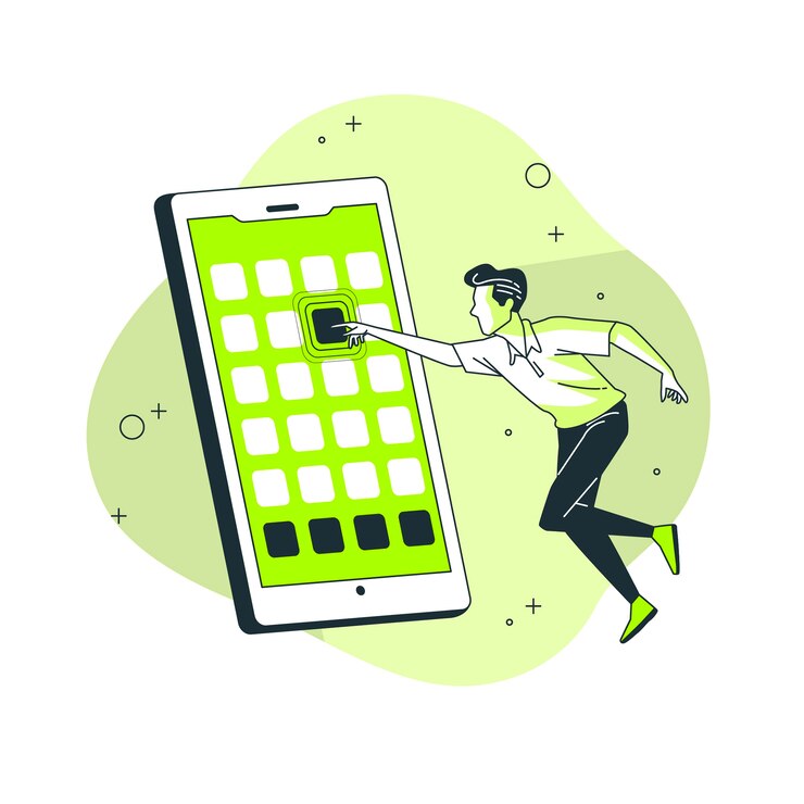 Vector Gratis ilustrasi konsep aplikasi seluler
