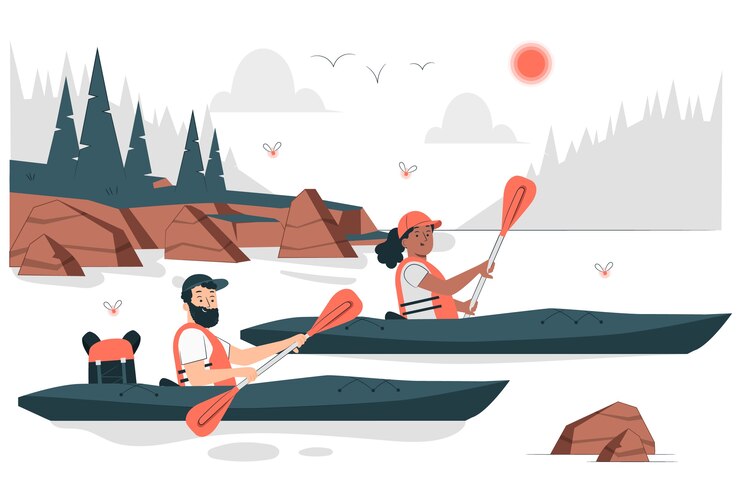 Vector Gratis ilustrasi konsep bermain kayak