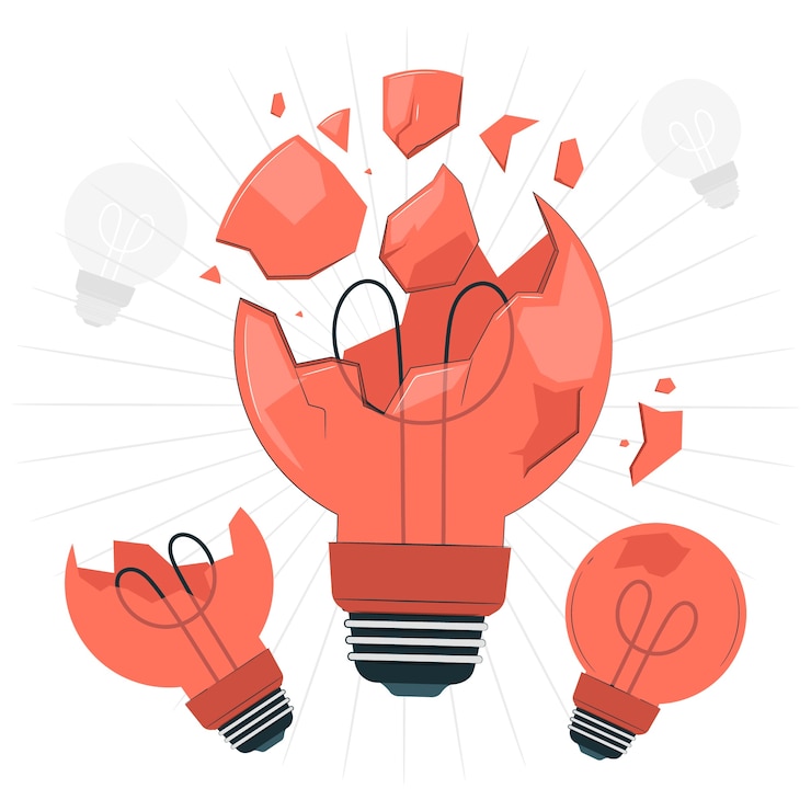 Vector Gratis ilustrasi konsep bola lampu pecah