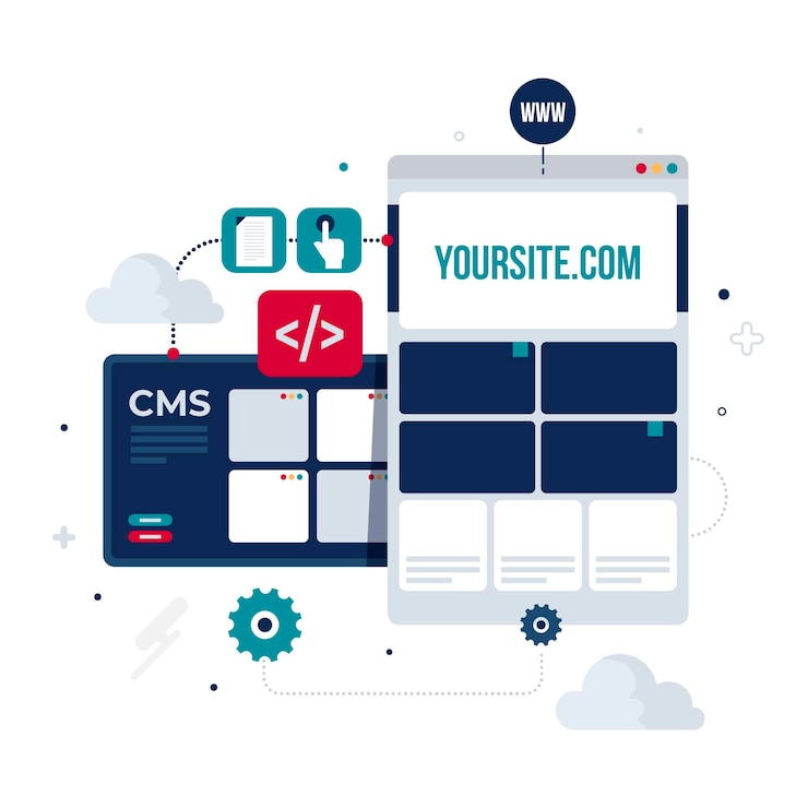 Vector Gratis ilustrasi konsep cms datar