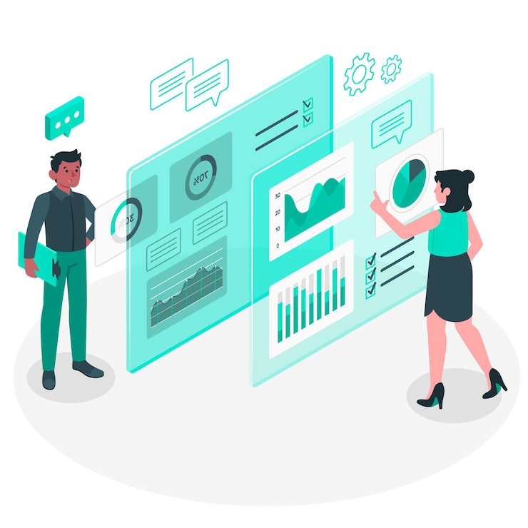 Vector Gratis ilustrasi konsep data visual