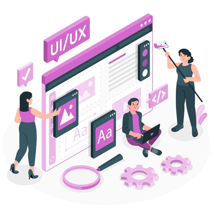 Vector Gratis ilustrasi konsep desain ui-ux