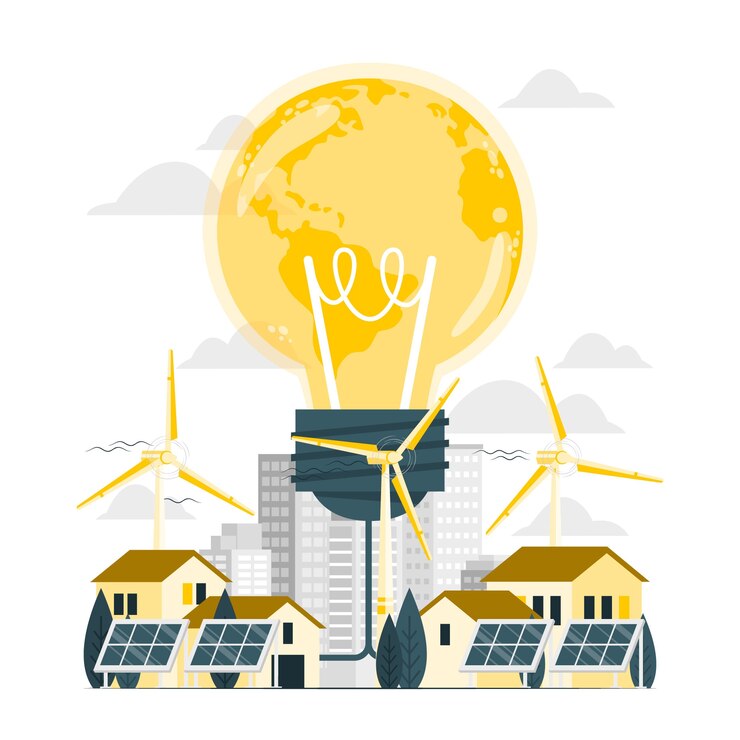 Vector Gratis ilustrasi konsep energi terbarukan