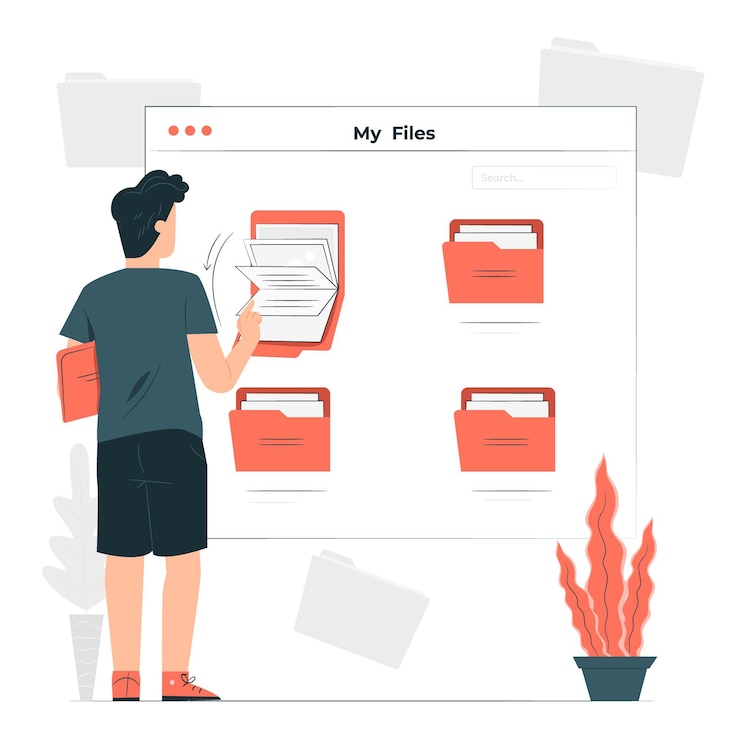Vector Gratis ilustrasi konsep file pribadi digital