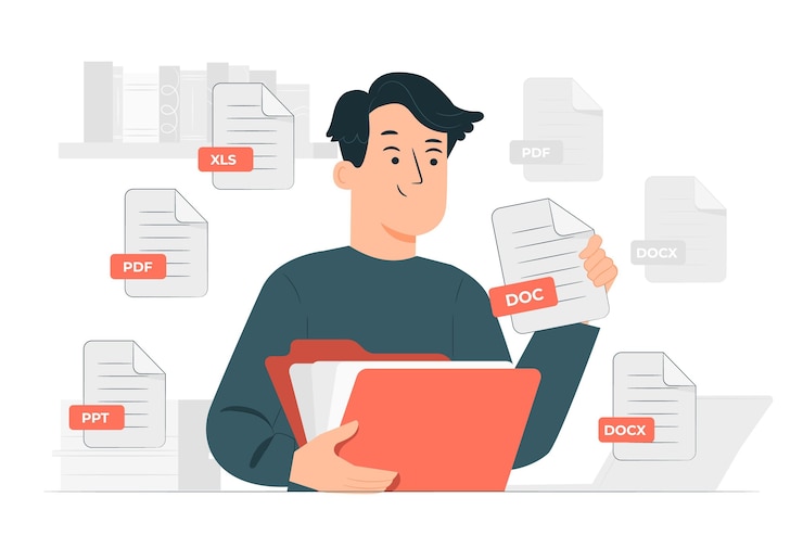 Vector Gratis ilustrasi konsep file teks