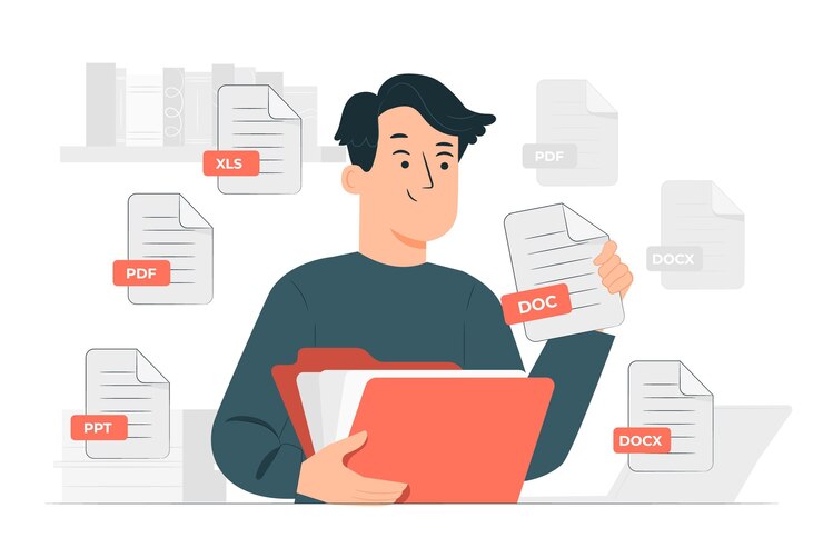 Vector Gratis ilustrasi konsep file teks