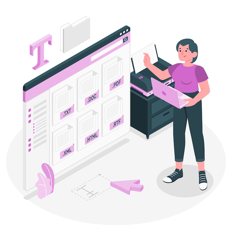 Vector Gratis ilustrasi konsep file teks