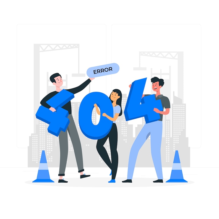 Vector Gratis ilustrasi konsep galat 404 dengan orang-orang memegang angka