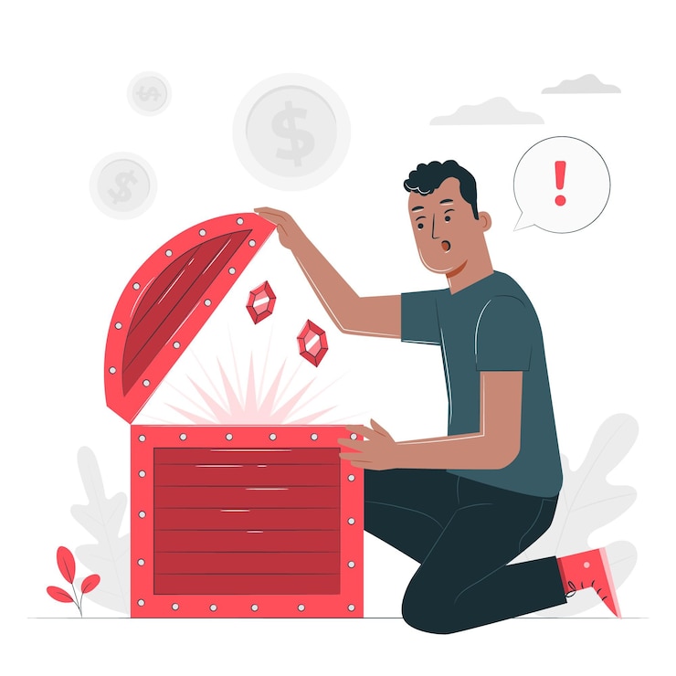 Vector Gratis ilustrasi konsep harta karun